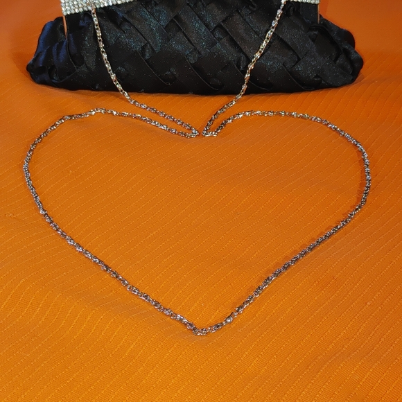 Vtg satin rhinestone clutch - Picture 3 of 6